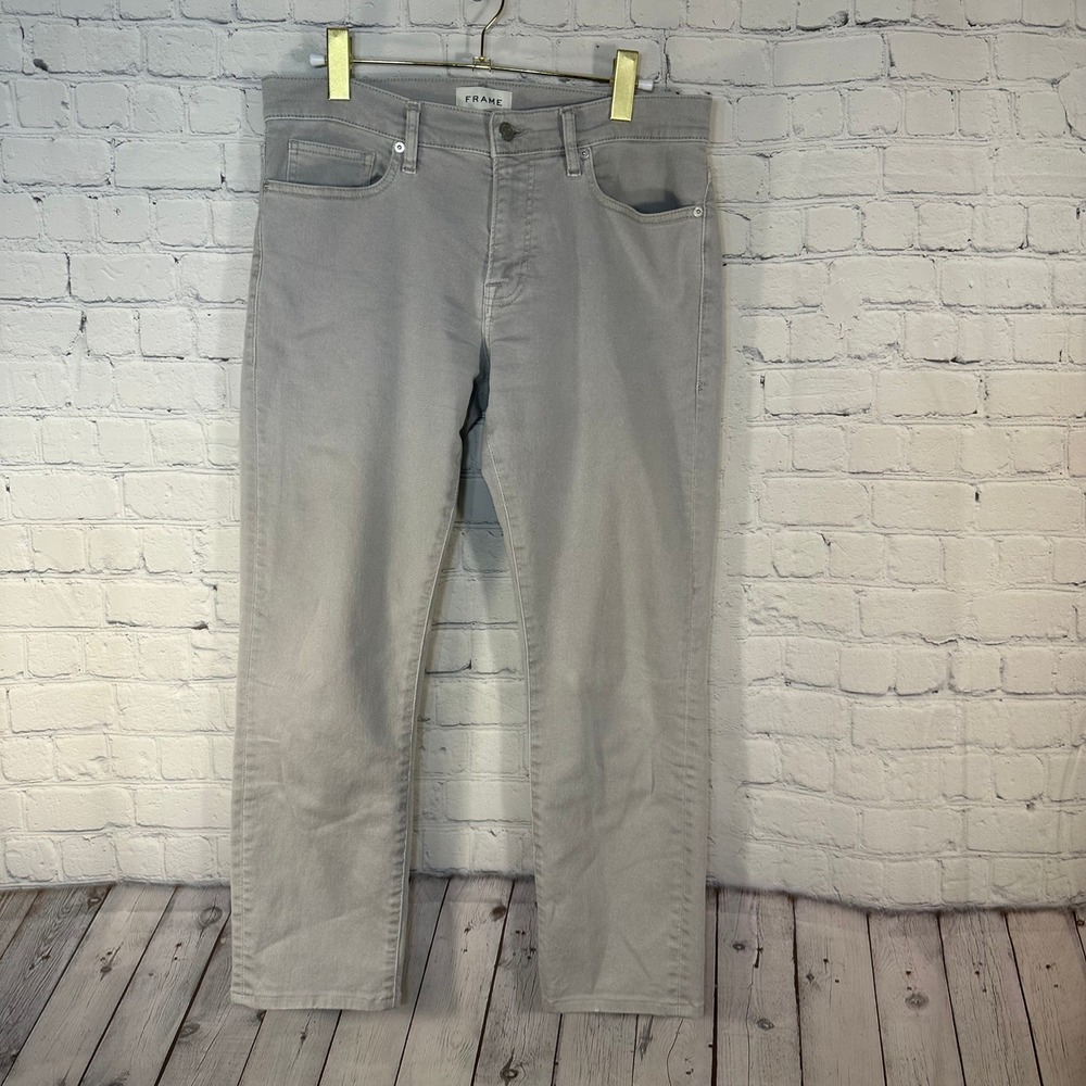 FRAME LHomme Slim Light Grey Jeans Mens Size 31 Stretch Denim Pants